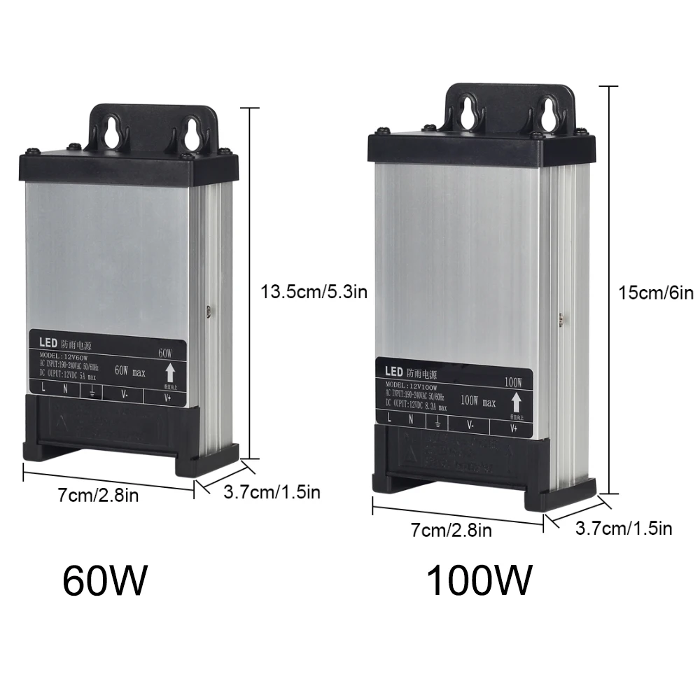 Уличный водонепроницаемый Светодиодный источник питания постоянный ток 12 В 60 Вт