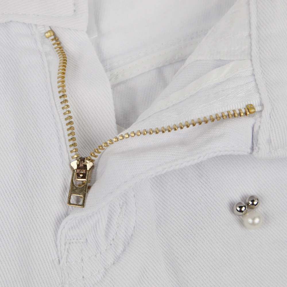 Белые хлопковые джинсовые шорты с высокой талией для женщин женская одежда