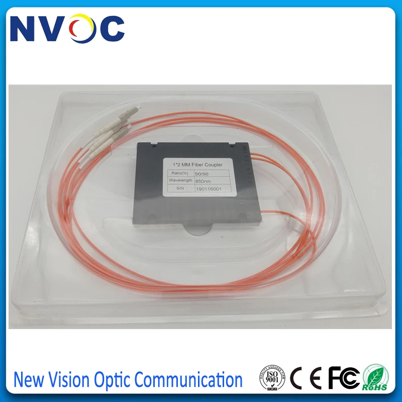 850нм 50/125 мм 50/50 100*80*10 2 0 1 м соотношение соединения LC/UPC 1x2 FBT муфта 1*2 многомодового