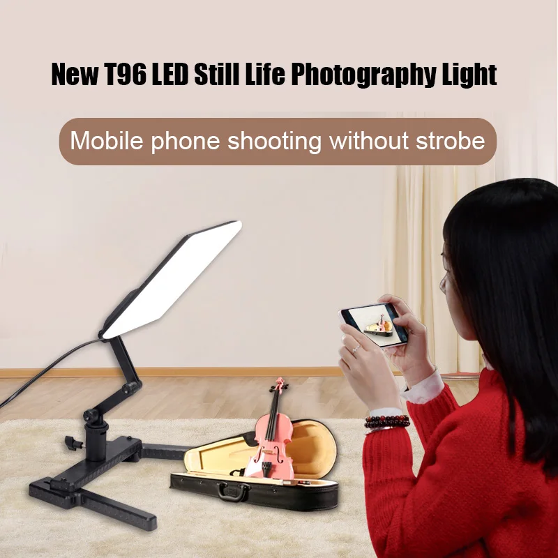 T96 LED фотовспышка ультра тонкая 5600K Ra95 лампа для видеосъемки с регулируемой