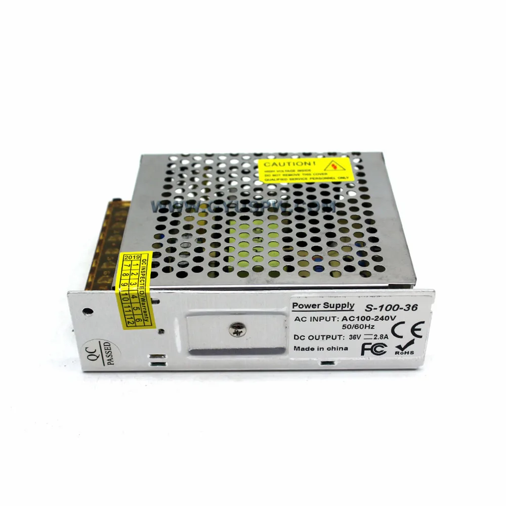 Одиночный выход импульсный источник питания DC 36V 2.8A 100W драйвер 110V 220V AC к SMPS для