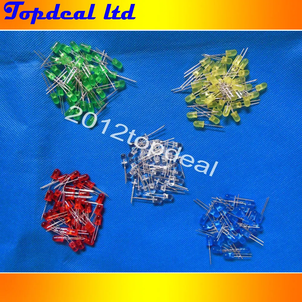 100 шт. 5 миллиметровый диод 2 контактный круглый светодиодный чип для лампы