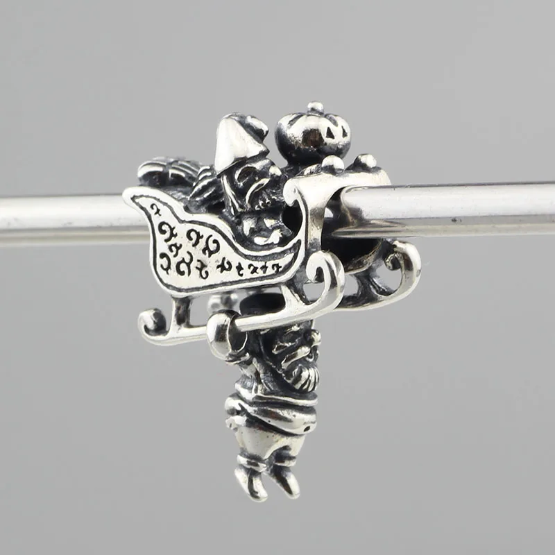 Рождественские бусы сани из стерлингового серебра 925 пробы подвеска с