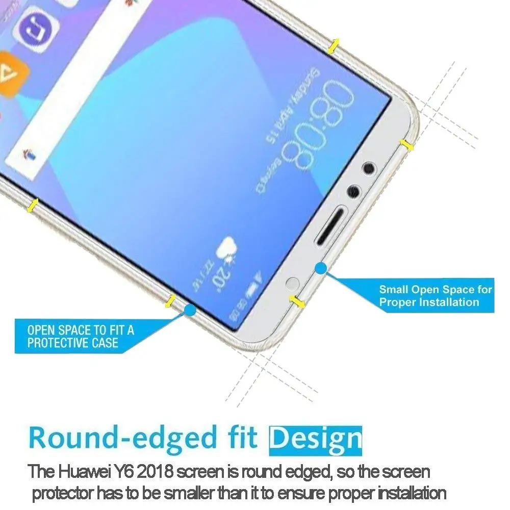 Для Huawei Y6 2018 Защитное стекло для экрана закаленное стекла с защитой против