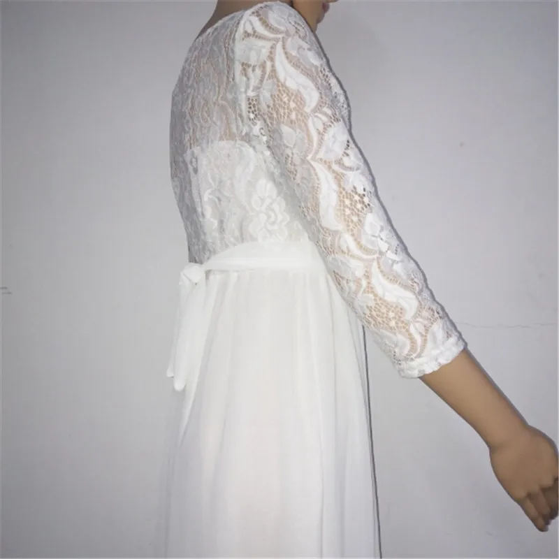 

Pregnant Women Photography Props 2018 New Lace Maternity Gown Maxi Dress Hot Sale White/Wine Red Pregnancy Dress Pregnant Women
