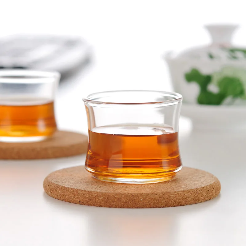 

ELETON 4 pcs/set 50ml Double glass transparent small cup of tea cup Kung Fu tea tea accessories insulation Glass Drinkware