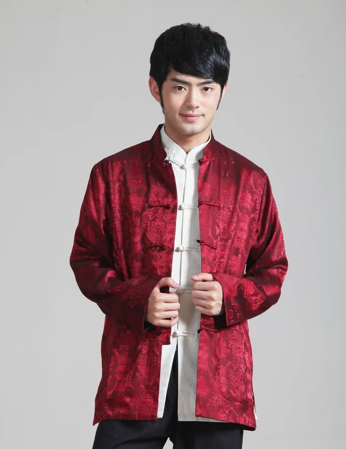 Костюм с длинными рукавами в стиле Танг Китайская классическая Двусторонняя