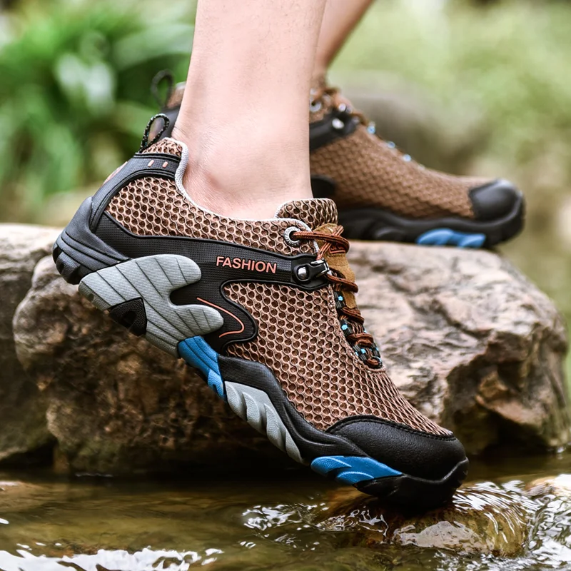 Мужские дышащие кроссовки сетчатая износостойкая обувь для активного отдыха