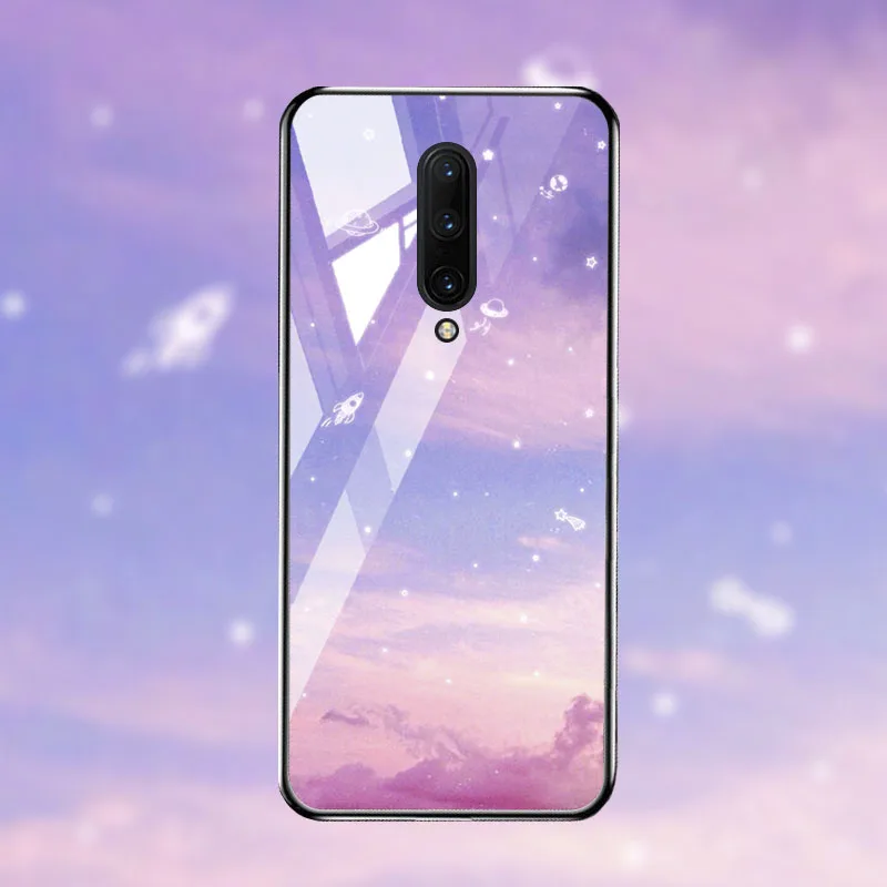 M071 Чехол для Oneplus 7 7T Pro, Роскошный чехол из закаленного стекла, чехол для One plus 7 7T Pro, бампер, чехол - Цвет: M071