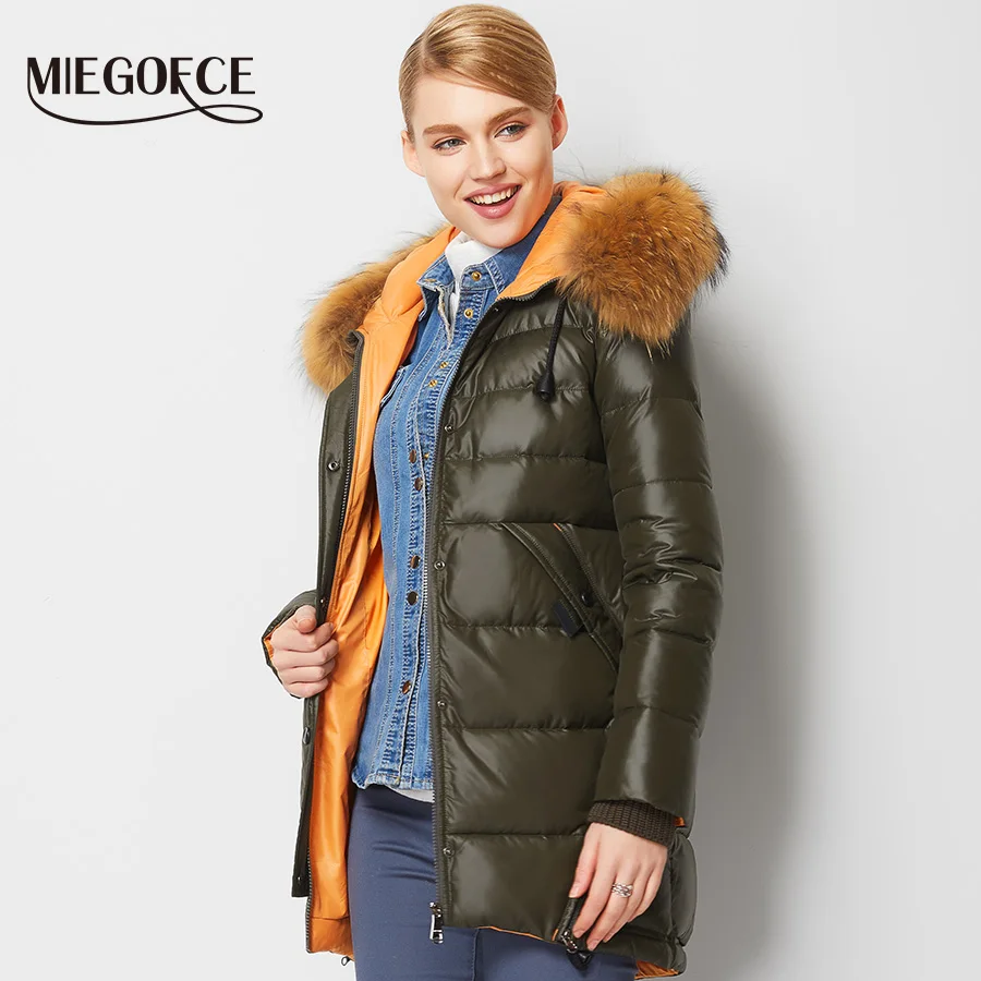 Новая Зимняя Коллекция MIEGOFCE 2016 Теплый Женский Зимний Пуховик Теплая Модная