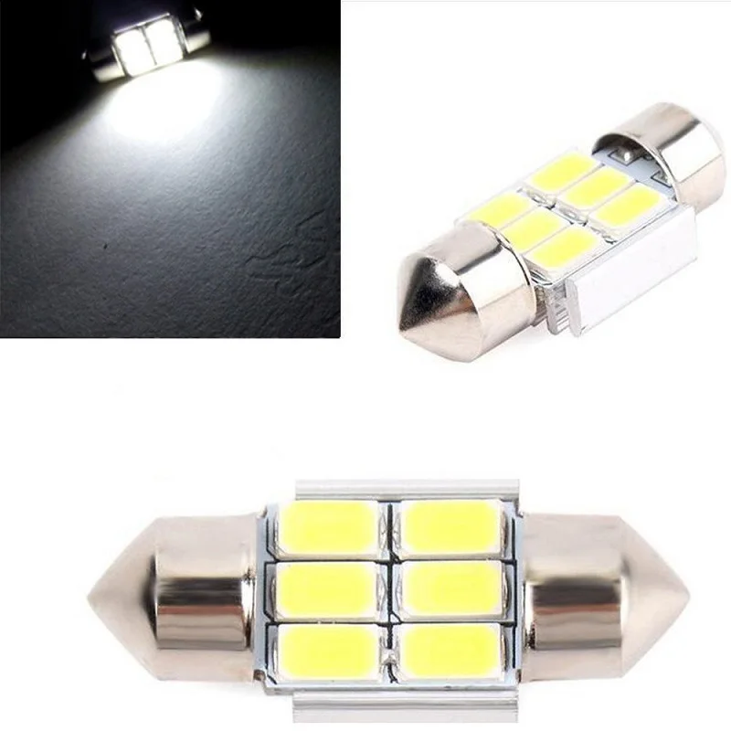 10Pcs C5W 31MM 5730 6SMD LED Interior Car Light Canbus led Festoon White 12V 3W 6500K License Plate Reading Lamp Bulbs | Автомобили и