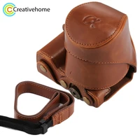 puluz for sony nex 5n camera case full body pu leather case bag 16 50mm18 55mm lens protective cover strap for sony nex 5r 5t