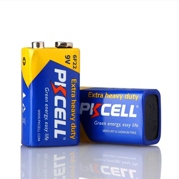 PKCELL 9 В 6F22 батарея 10 шт. супер тяжелые батареи PPP3 не перезаряжаемые для радио