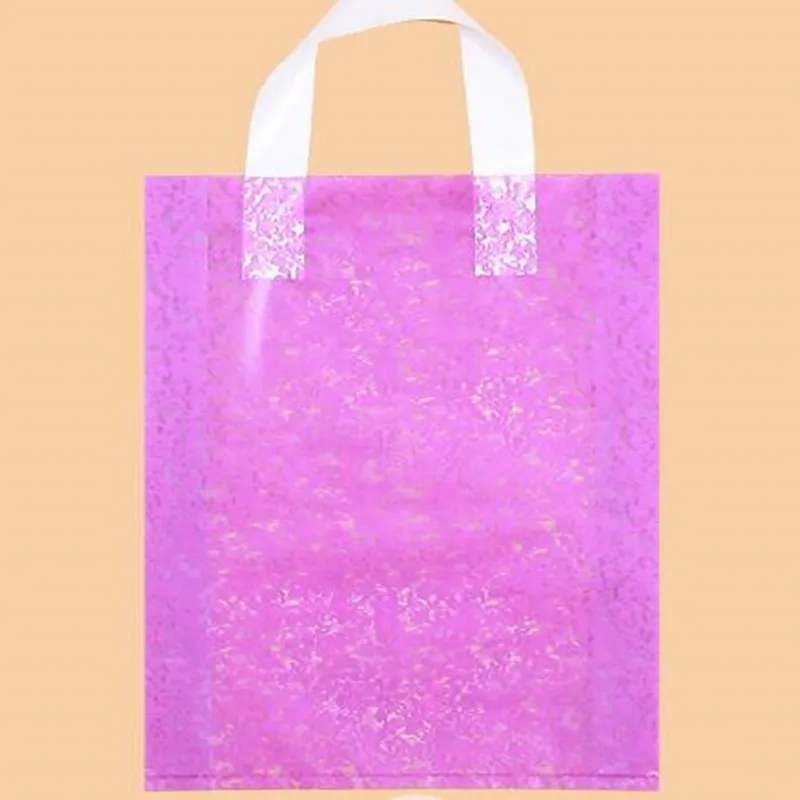 Wholesale 25pcs Large Plastic Bags With Handle white/black Boutique Clothing Packaging Gift Bag 43*51*8cm | Дом и сад