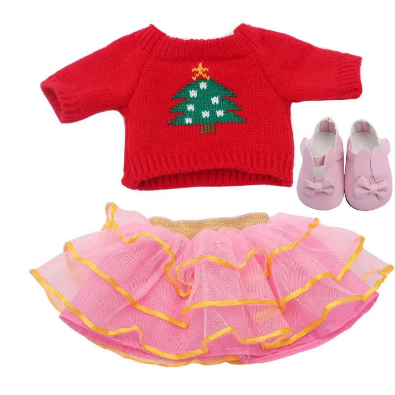 Pink 18 дюймов, с круглым вырезом, для девочек одежда ДОКТОР костюм пальто пижамы юбка с обувью Американский born платье детские игрушки подходит 43 см для ухода за ребенком для мам, детские куклы, c236 - Цвет: Pink