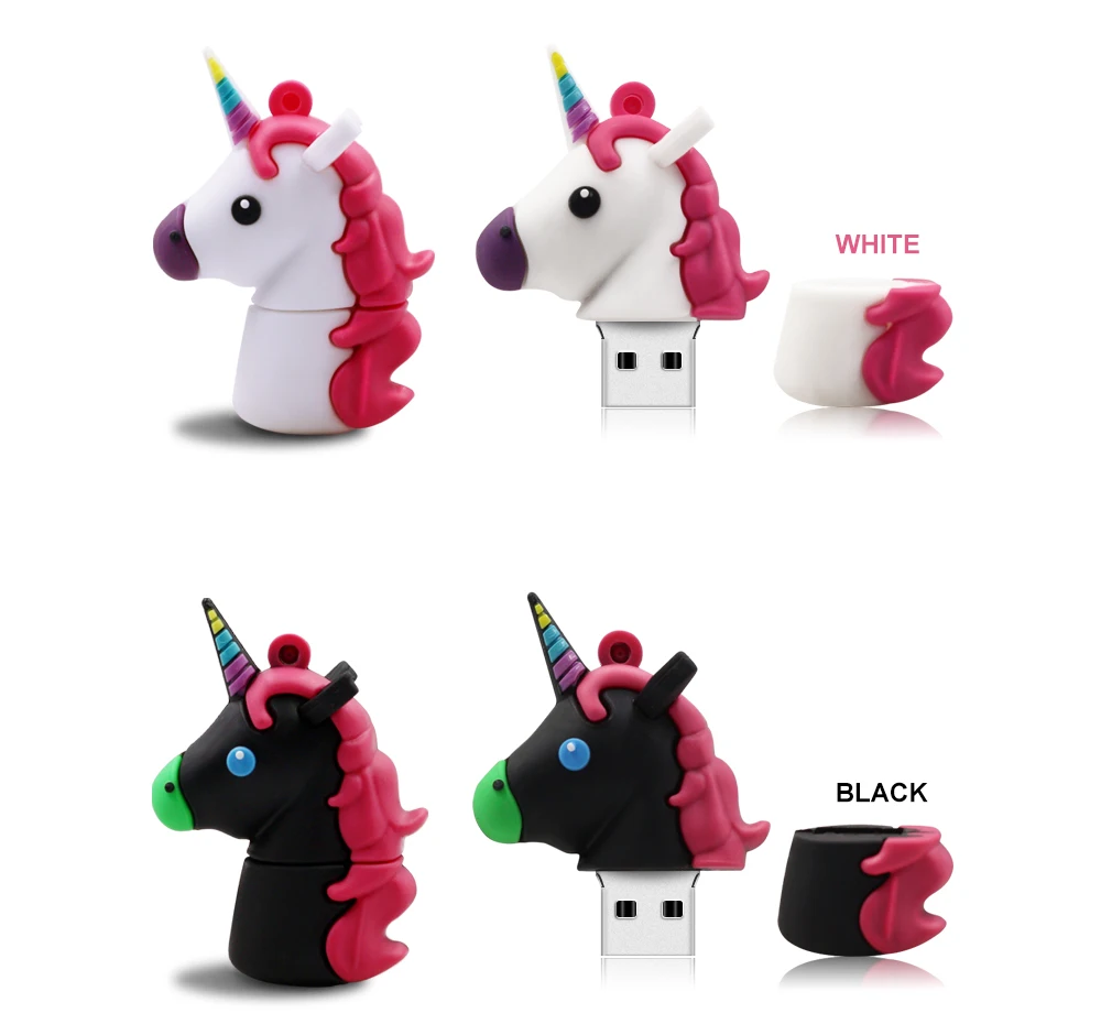 Цветной usb-накопитель с единорогом, 4 ГБ, 8 ГБ, 16 ГБ, 32 ГБ, u-диск, милая флеш-карта памяти, 64 ГБ, флеш-накопитель, USB флеш-накопитель