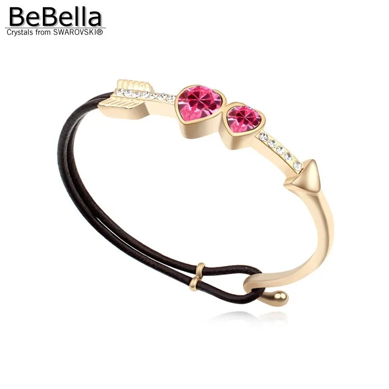 Браслет с кристаллами Сваровски позолоченный в форме сердца|plated bangle|bangle platedbangles