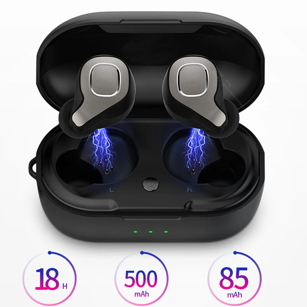 F8 перезаряжаемые шумоподавление мини Hands Free вкладыши спортивные стерео