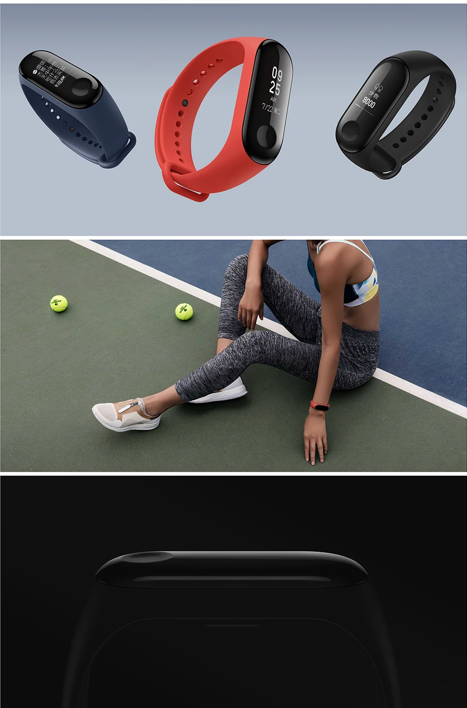 Xiaomi mi Band 3 Смарт-Браслет фитнес-браслет mi band OLED 0,78 дюймов Большой экран частота сердечных сокращений 5 АТМ Водонепроницаемый Bluetooth Smartband