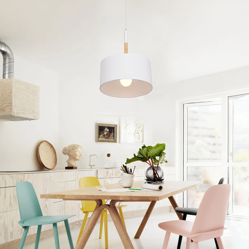 TRAZOS нордическая лампа для столовой абажур светильник подвесной с тройными