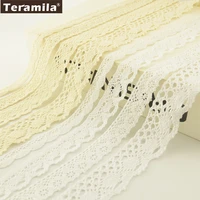 teramila cotton lace fabric white and beige color diy accessories package decoration crafts baby clothing 2cm2 5cm3cm4cm