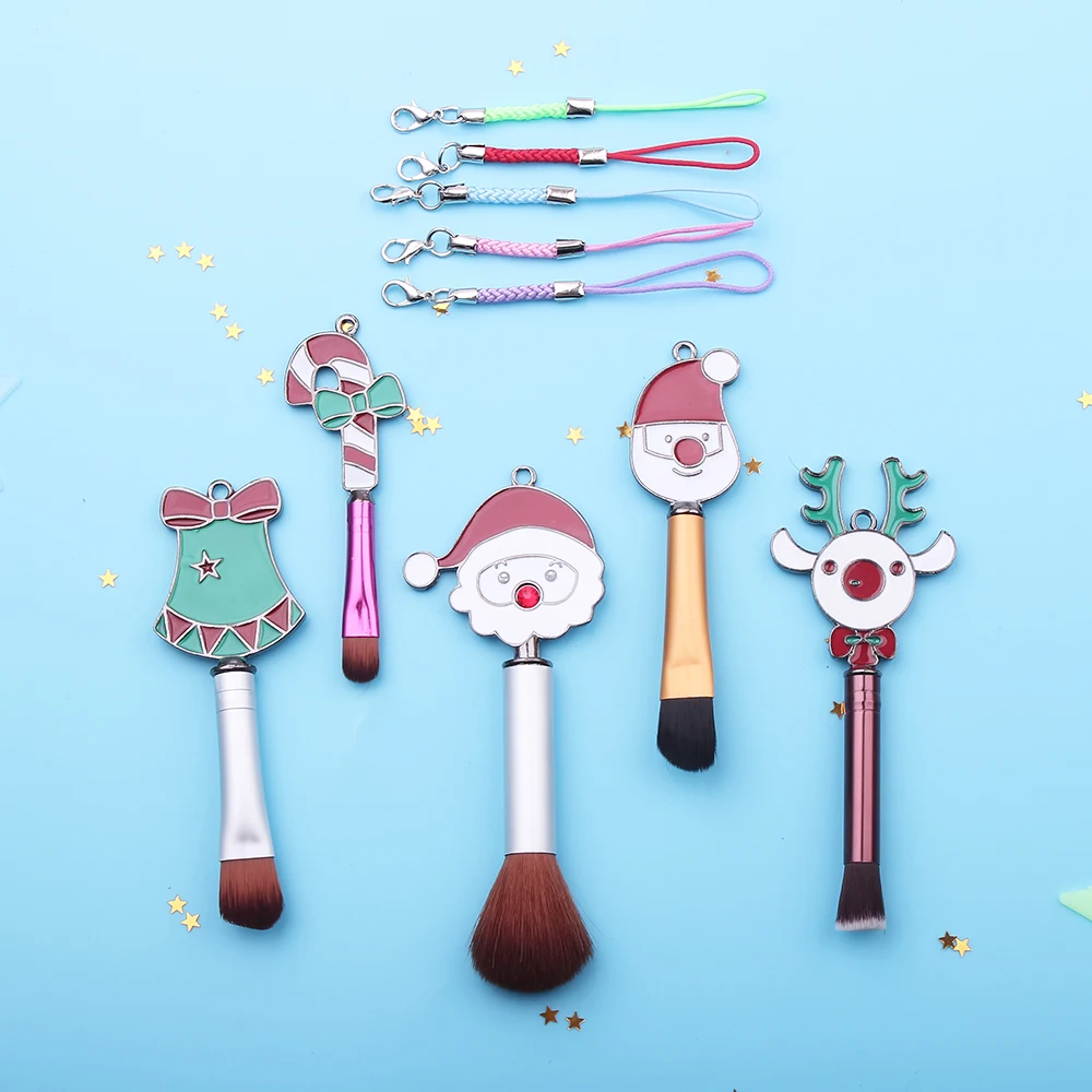 Красивая рождественская Кисть для макияжа Санта-Клаус конфеты лось маленький