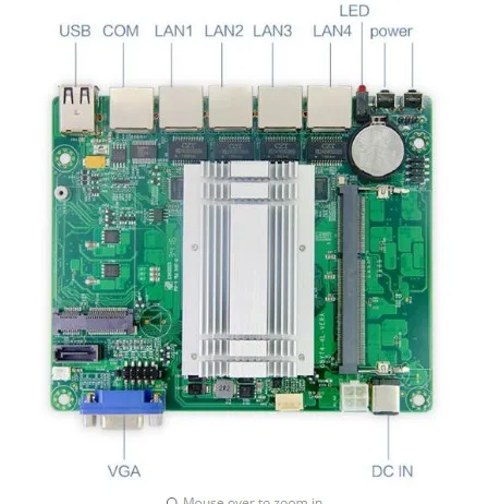 Без вентилятора pfsense Мини-ПК J1900 4 * Intel wg82583 Gigabit LAN Barebone ядра 2.0 ГГц межсетевого