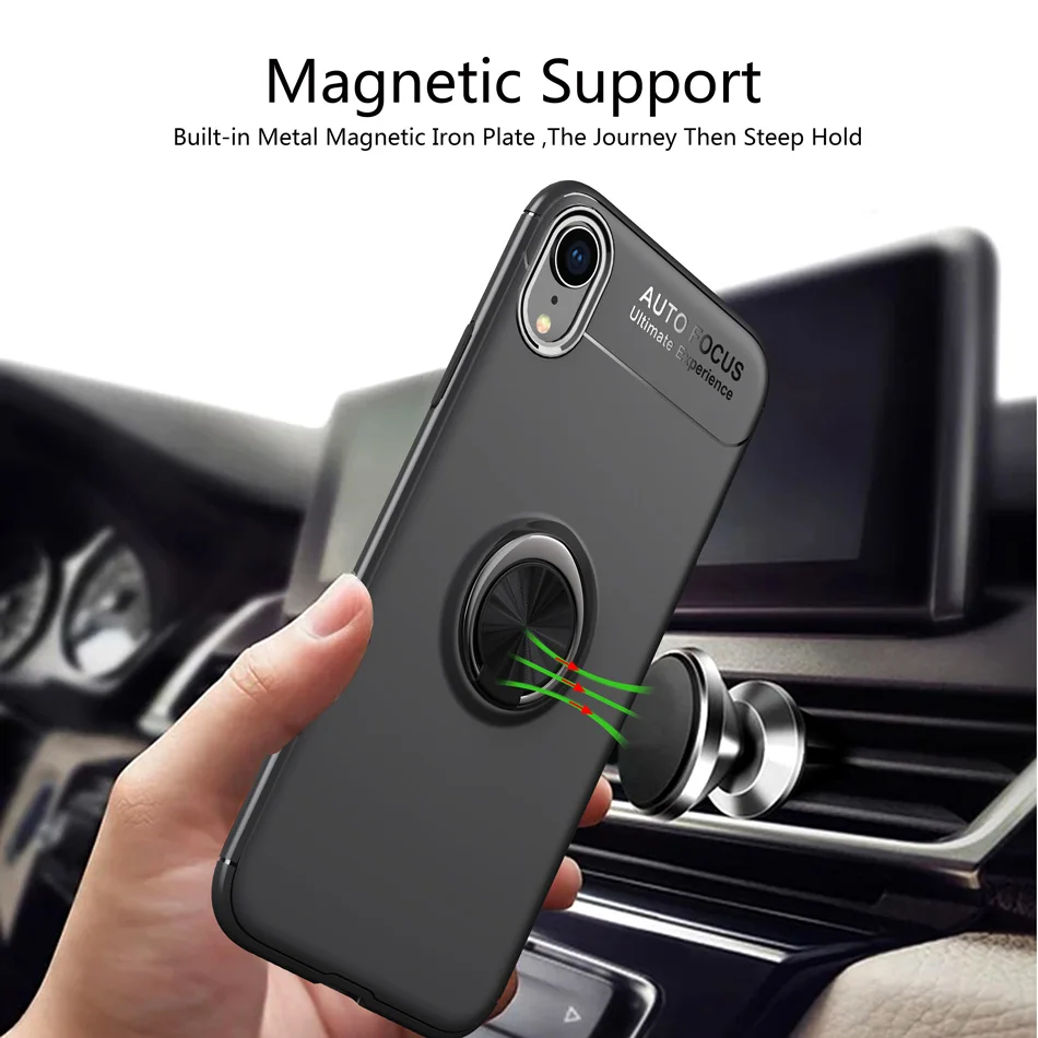 Бампер для iPhone XS чехол Max автомобильный держатель подставка кольцо на палец