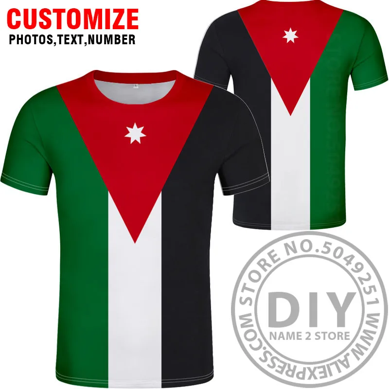 JORDAN футболка diy на заказ имя номер jor футболка Национальный флаг Страна Hashemite Королевство колледж печать фото jo одежда - Цвет: Style 1