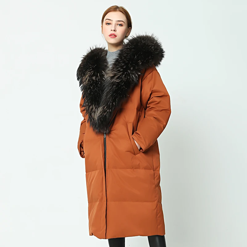 OFTBUY 2019 зимняя куртка женская длинная парка Цвет Верхняя одежда парки натуральный