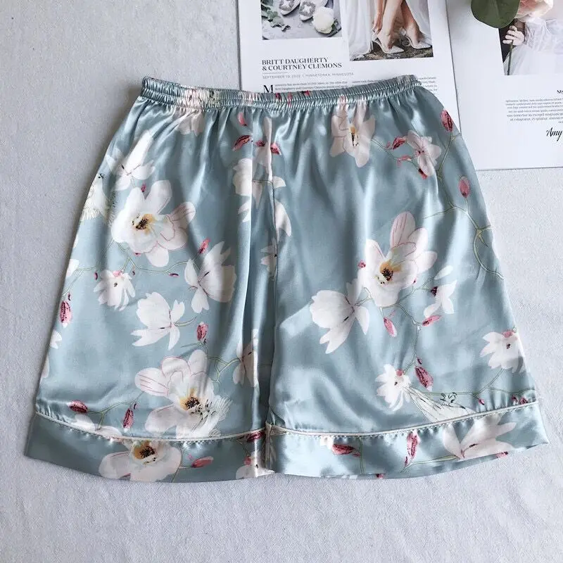 Женская пижама с принтом из искусственного шелка комплект 2 предметов