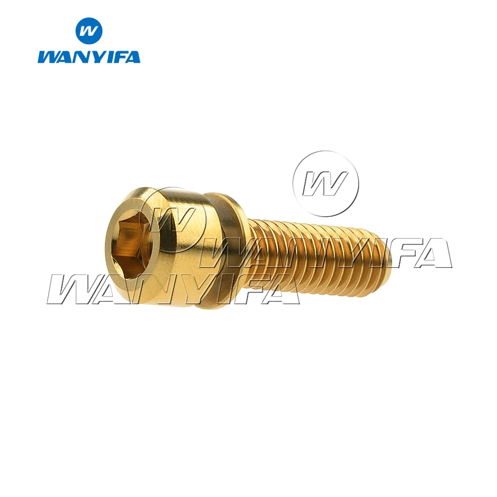 Титановый "Wanyifa" Ti болты M5x16mm M5x18mm M5x20mm для Велосипедный вынос руля болт с внутренним шестигранником с шайбой для велосипеда
