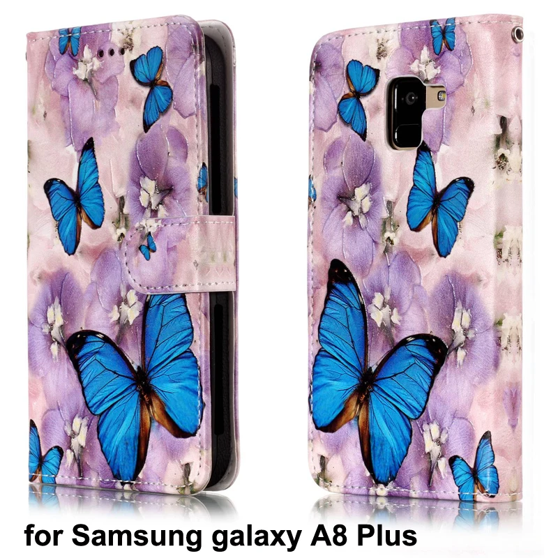 Для Samsung galaxy A8 Plus + Многофункциональный рельефный цветной чехол из искусственной