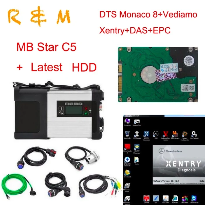Супер MB Star C5 star диагностический инструмент с программным обеспечением HDD DTS Monaco 8 +