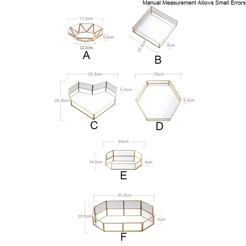 Европейский стиль винтажный металлический стеклянный лоток для ювелирных