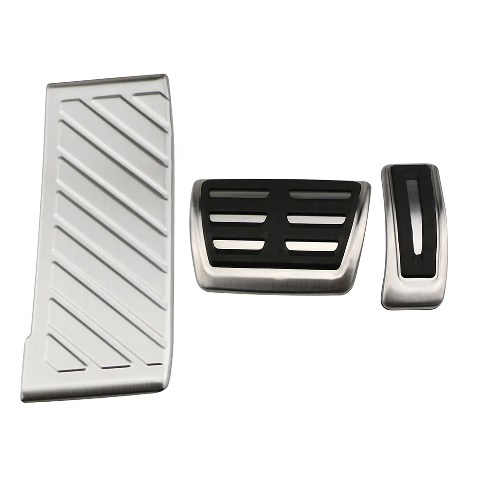 3Pcs AT With Rest Автомобильные педали из нержавеющей стали для Volkswagen VW GOLF 7 GTi MK7 Lamando POLO A05 Passat B8 Skoda Октавия Рапид 5E 5F A7 - Название цвета: 3Pcs AT With Rest