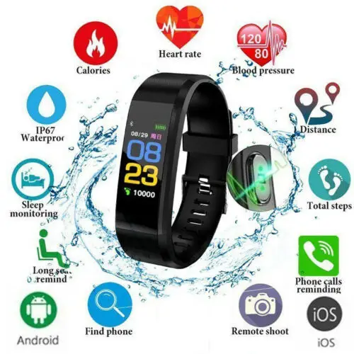 115Plus смарт-браслет Bluetooth 4 0 Смарт-часы браслет шагомер спортивный фитнес-трекер