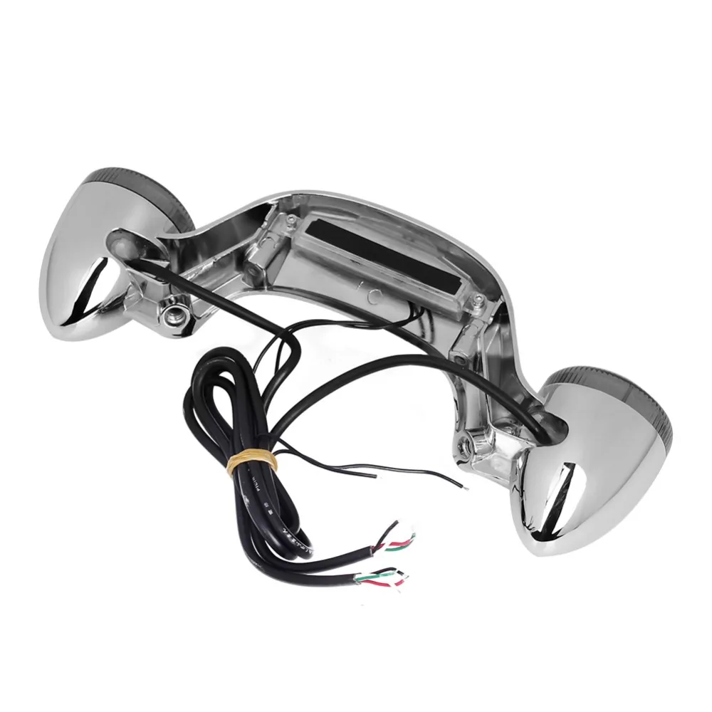 Мотоцикл Дым Задний светодиодный стоп сигнал поворота бар хром подходит для Harley