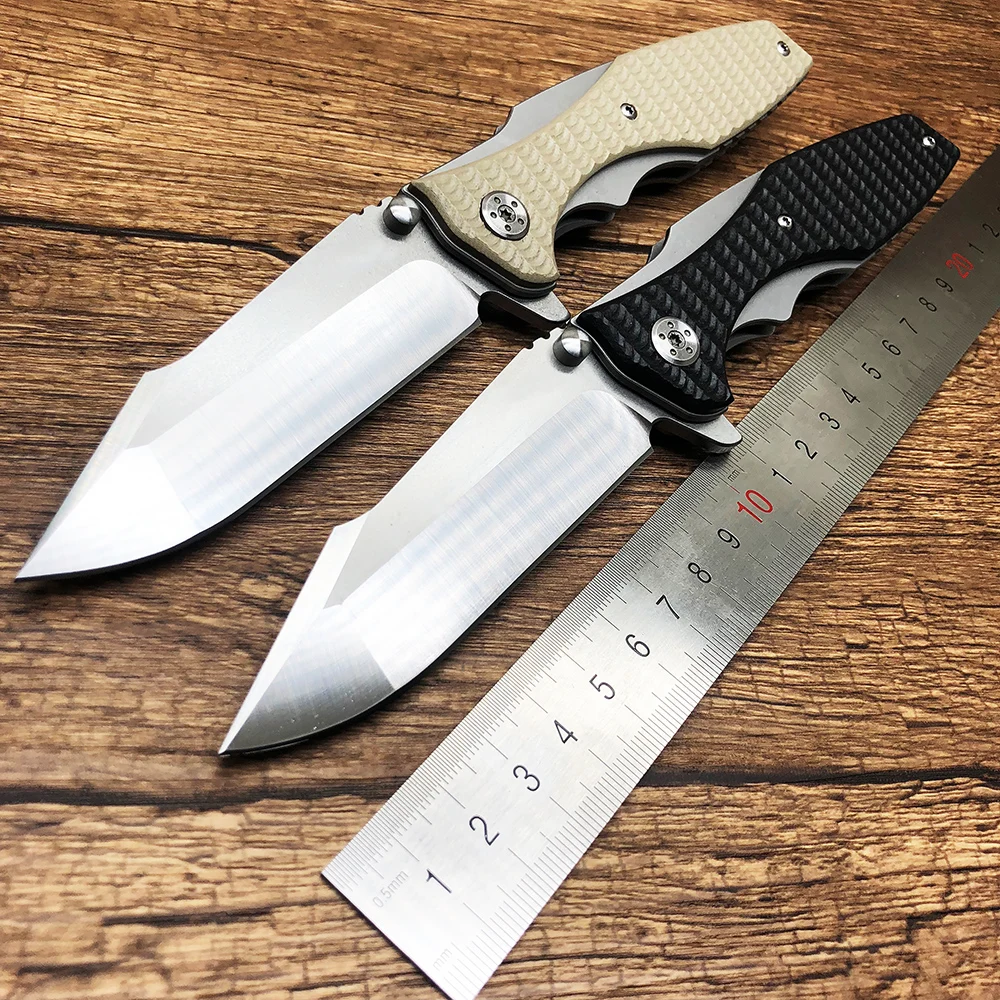 

BJL Tactical Camping Folding Knife 9cr14mov Blade Ball Bearing Flipper Blade G10 Handle Edc Tool for Hunting Knife ZT0393