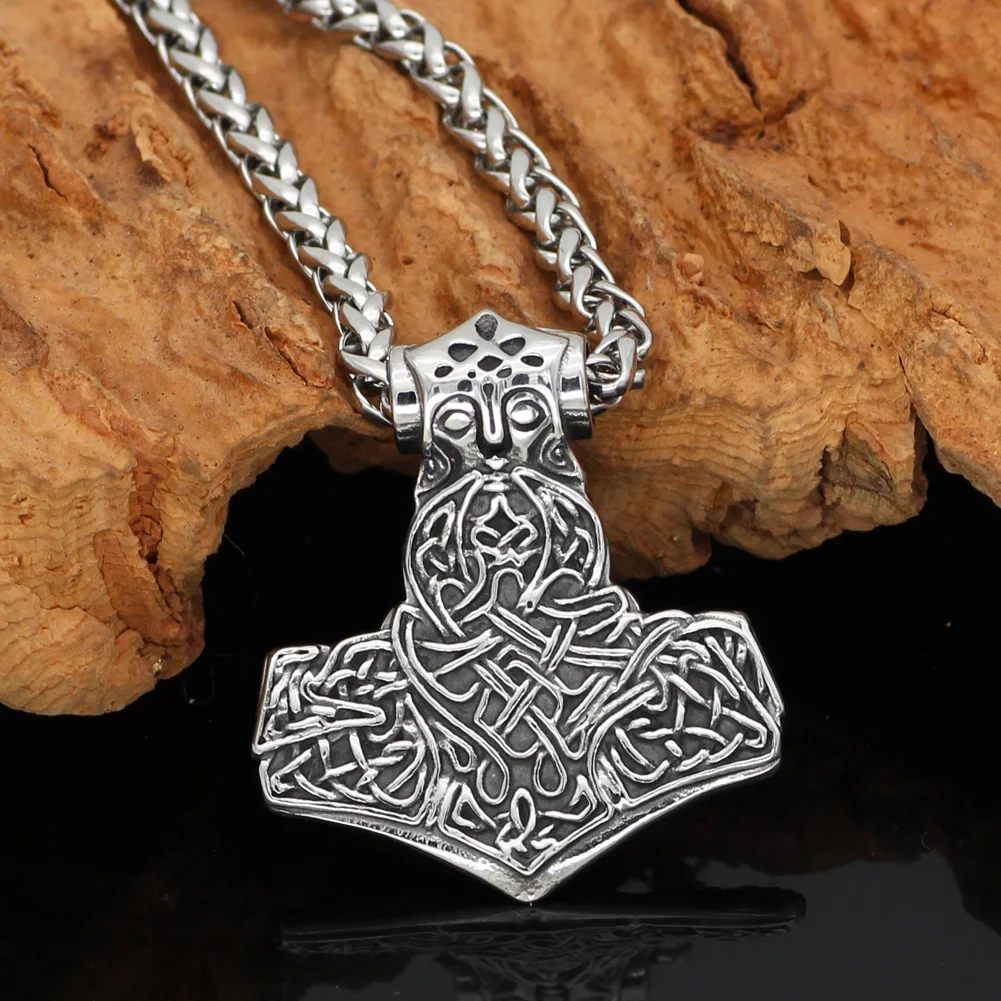 Скандинавский Викинг Mjolnir ожерелье молоток Тора из нержавеющей стали для мужчин