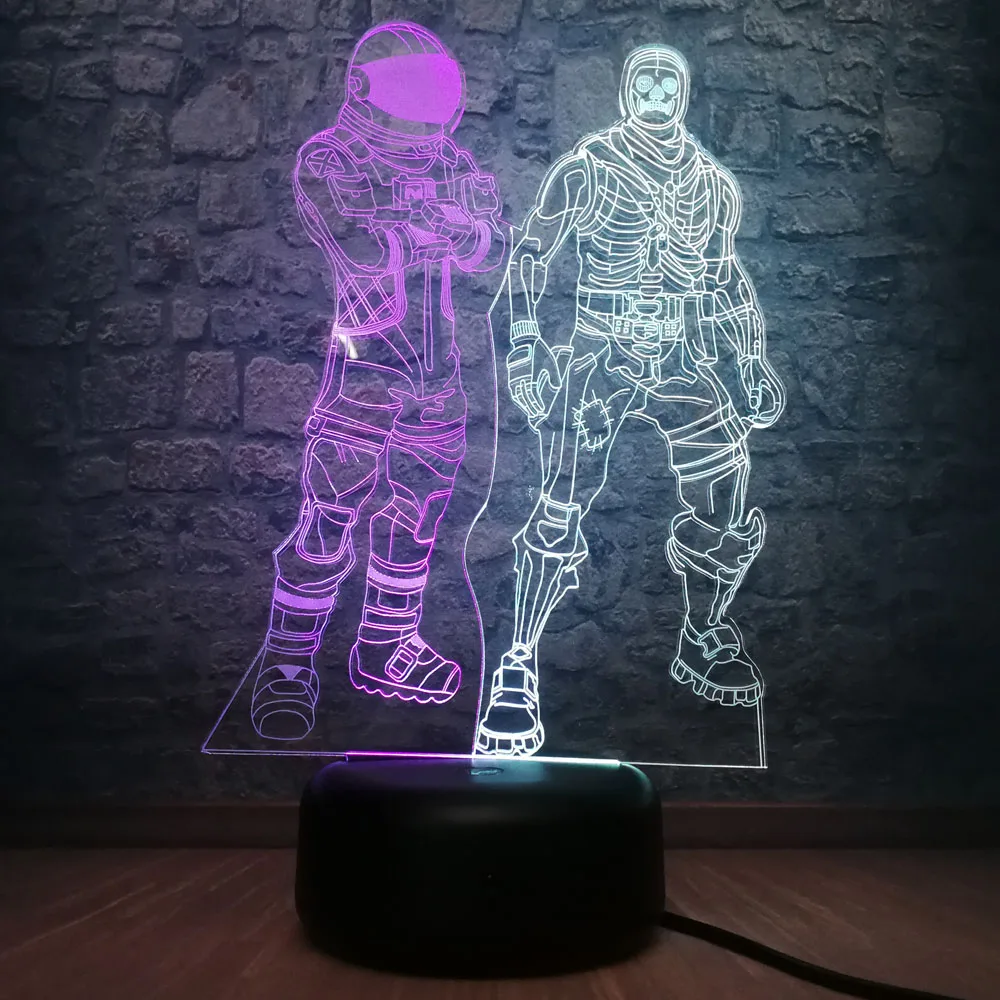 3D Светодиодная лампа для игры ролевых игр темный Вояджер и череп смешанный цвет