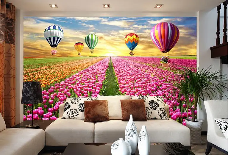 Индивидуальные обои с цветами тюльпанами для стен 3 d фотообои детской