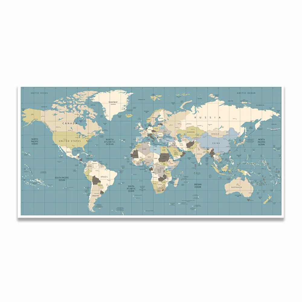 C Vintage World Map Modern Home Decor Posters And Prints Canvas Painting Art Wall Pictures for Living Room Nordic Decoration - Цвет: C