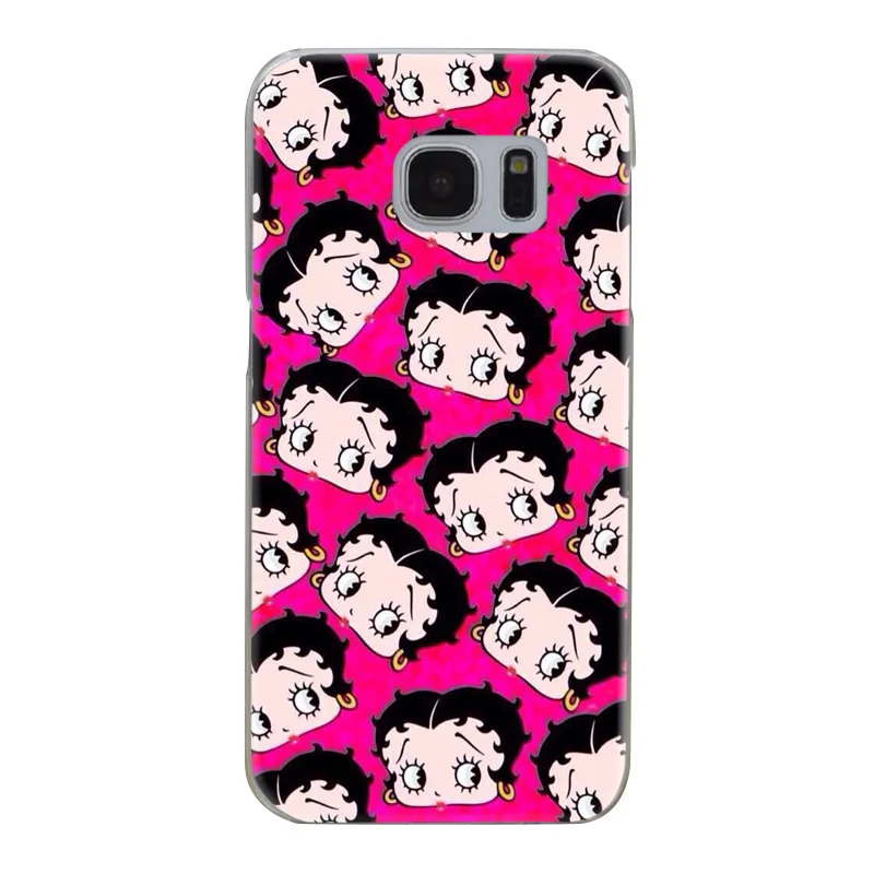 H047 Betty Boop Transparent Hard PC Case Cover For Samsung Galaxy S Note 3 4 5 6 7 8 9 Edge Plus |