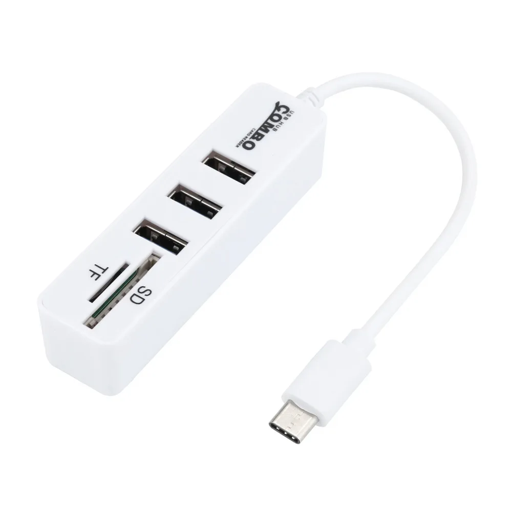 2 в 1 Разветвитель USB 0 Type C OTG с 3 портами и кардридером SD/TF|USB-хабы| |