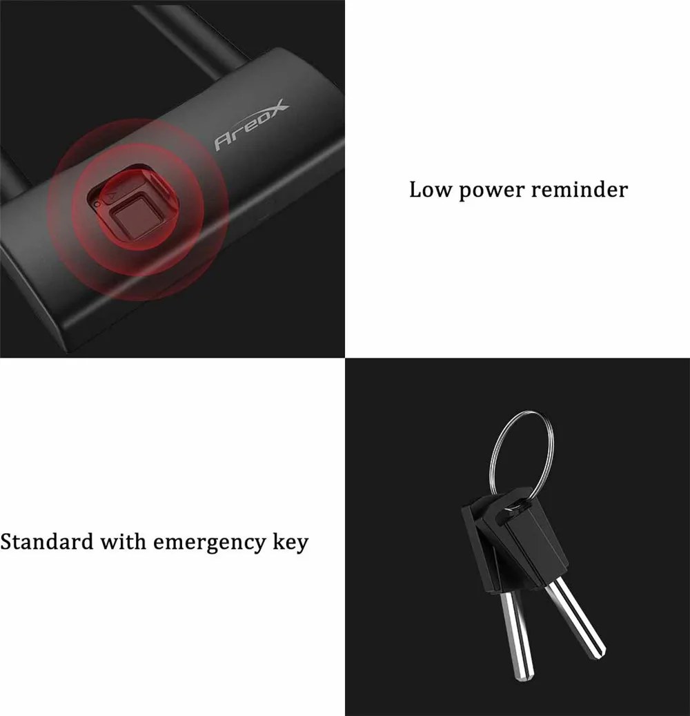 Xiaomi AreoX U8 умный отпечаток пальца u-замок велосипедный мотоцикл USB Противоугонный u-образный замок 0,5 S разблокировка отпечатков пальцев