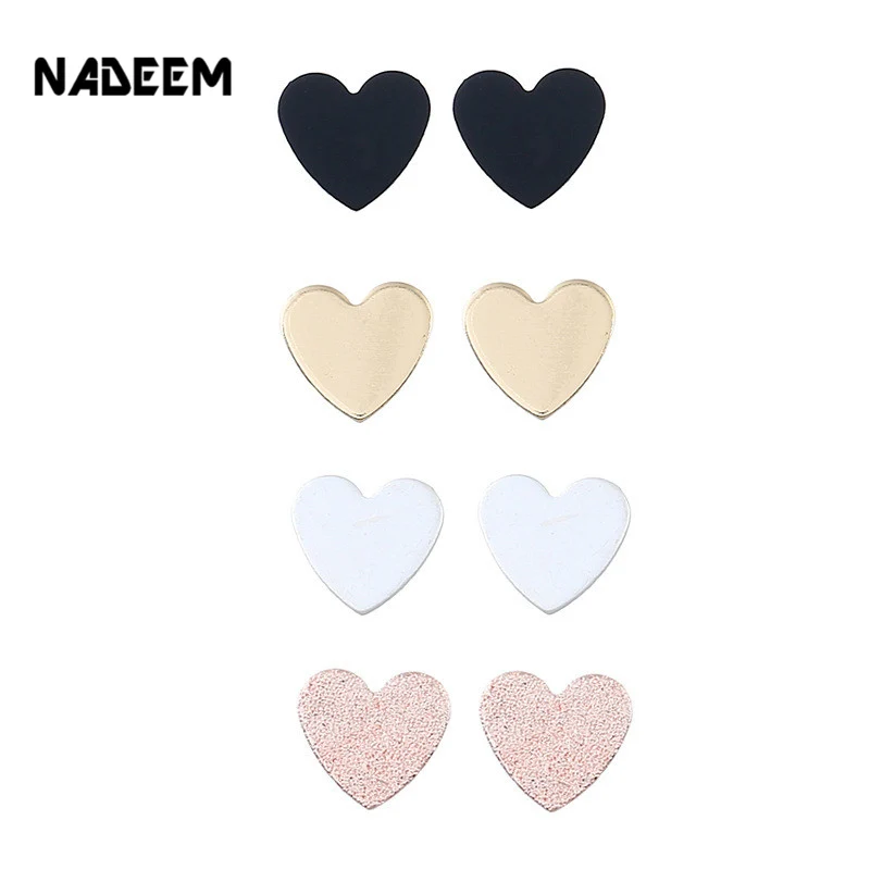 Женские серьги гвоздики с сердечками 4 пары/компл.|heart stud earrings|fashion earringsstud earrings |