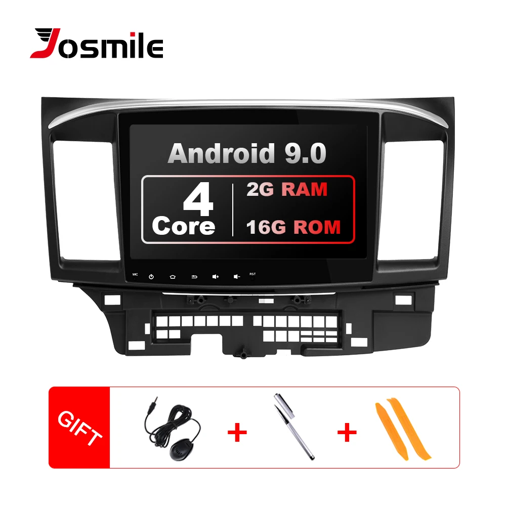 Josmile автомобильный мультимедийный плеер 2 Din Android 9,0 для Mitsubishi Lancer X 9 10 2008-201510,1 дюймов 4G Авторадио gps навигация Wifi