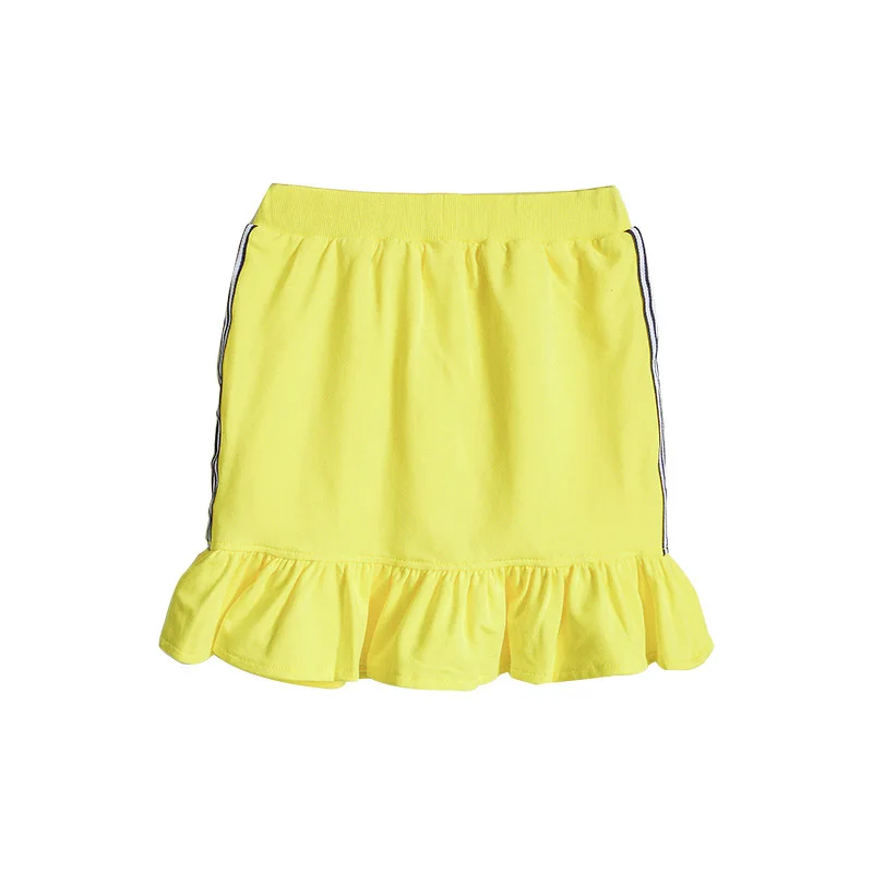 Yellow Спортивный костюм для девочек, комплекты одежды летняя одежда для девочек костюм в полоску детская одежда для подростков 8, 10, 12, 16 лет - Цвет: Yellow
