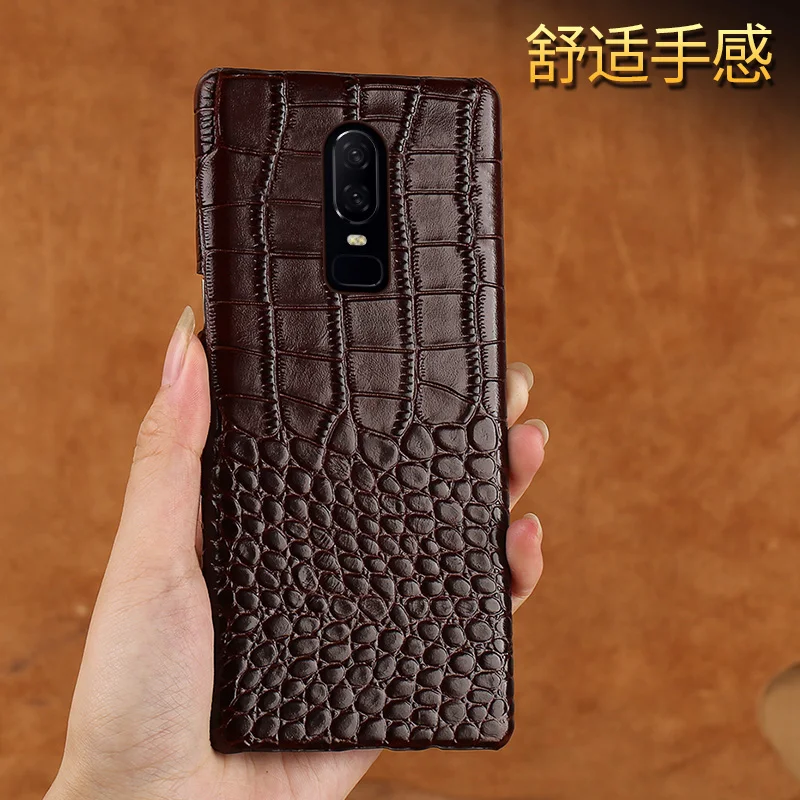Wangcangli Новый чехол для телефона с крокодиловым узором Oneplus 6 из натуральной кожи